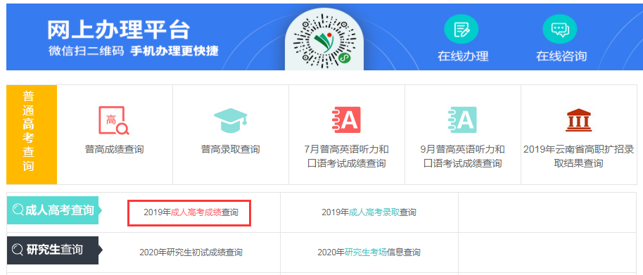 云南招考網成績查詢