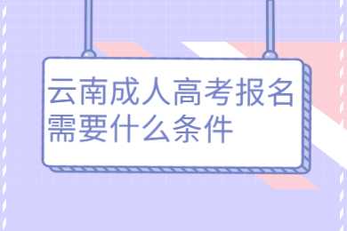 云南成人高考報名