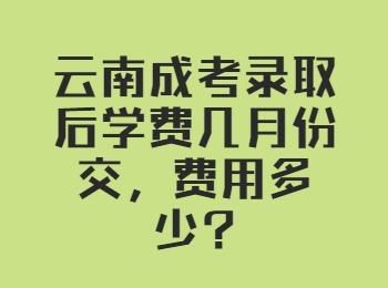 云南成考 云南成考學費