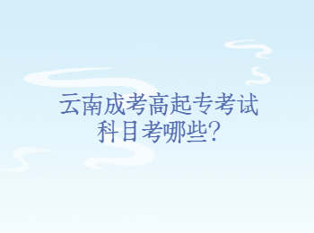 云南成考高起專考試科目